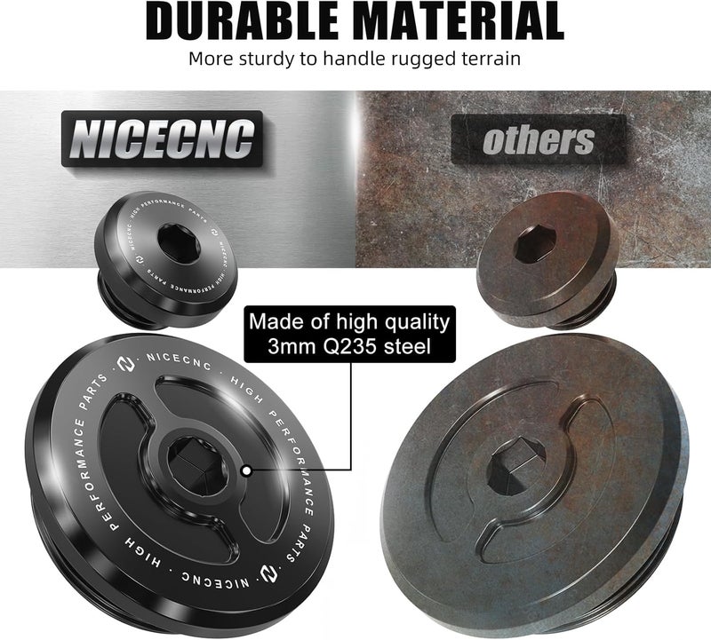 NICECNC Engine Cover Crankcase Kits Compatible with Yamaha YFZ450R 2009-2024, YFZ450X 2010-2011, Raptor 700 YFM700 2013 2015-2024,Grizzly Kodiak Rhino Viking 700, See Fitments Black - Image 4